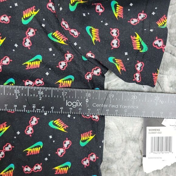 Nike Shirt  Womens Extra Small Black Crop Top Sunglasses All Over Print Rainbow - Picture 6 of 11